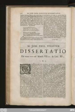 M. Ioh. Phil. Pfeiffer Dissertatio De voce ... ad Matth. VII:11. & Luc. XI:3.