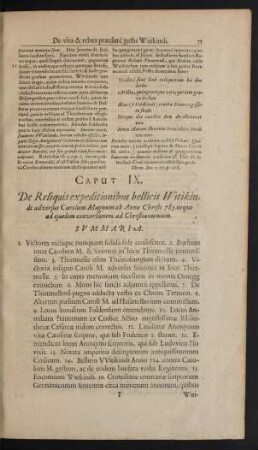 Caput IX. De Reliquis expeditionibus bellicis Witikindi adversus Carolum Magnum ab Anno Christi 783. usque ad eiusdem coversionem ad Christianismum