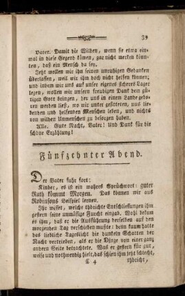 Fünfzehnter Abend