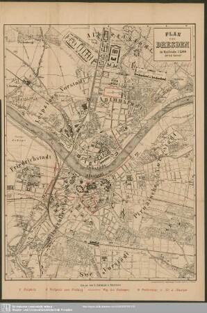 Plan von Dresden im Maasstabe 1:15000 der nat. Grösse