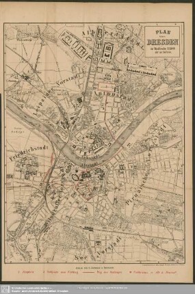 Plan von Dresden im Maasstabe 1:15000 der nat. Grösse