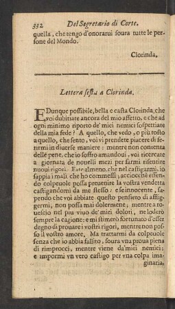 Lettera sesta a Clorinda.