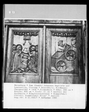 Gestühl der Nordseite — Himmelfahrt Christi; Himmelfahrt Elias'