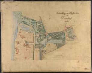 Entwicklung des Hofgartens zu Düsseldorf. 1812.