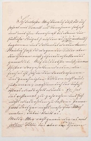 Ludwig II. von Bayern (1845 - 1886) Autographen: Brief von Ludwig II. an N.N. - BSB Autogr.Cim. Ludwig .106