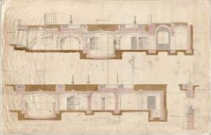 Voit, August von; München; Botanischer Garten - Palmenhaus - Sockelgeschoss (Schnitte)