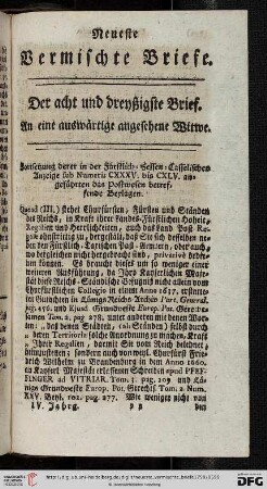 Der acht und dreyßigste Brief