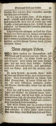 Vom ewigen Leben. - Buß- und Abendmahls- Lieder.