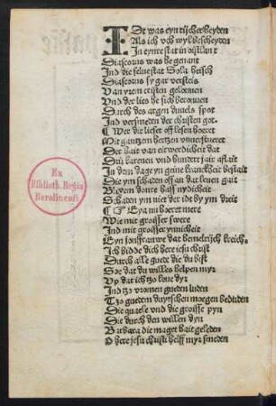 Idt was eyn rijcher heyden Als ich uch wyl bescheyden ...