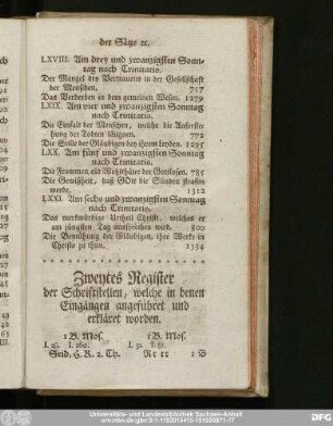 Zweytes Register der Schriftstellen, welche in denen Eingängen angeführet und erkläret worden.