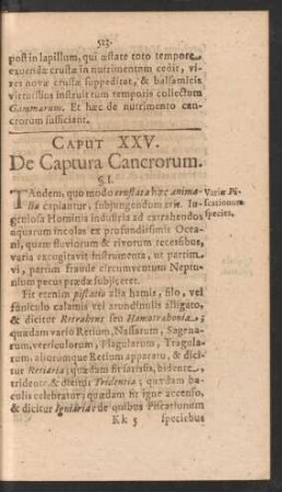 Caput XXV. De Captura Cancrorum.