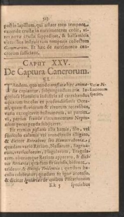 Caput XXV. De Captura Cancrorum.