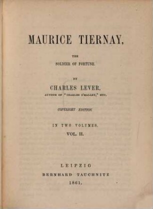 Maurice Tiernay, the soldier of fortune. 2