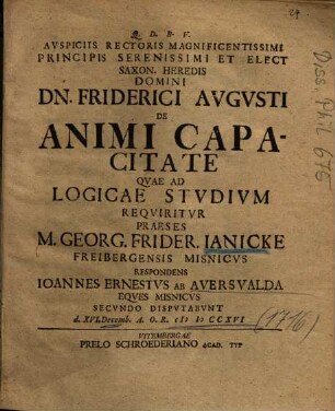 De Animi Capacitate