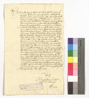 Michael Hermann von Erlach verkauft dem Kloster Allerheiligen 3 Joch Felds zu Erlach um 50 Gulden.
