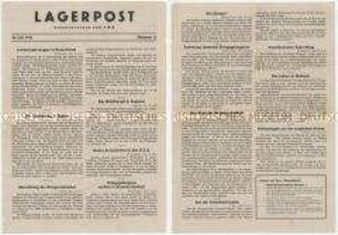 Lagerzeitung des Gefangenenlagers Aversa-Pow-Camp P.W.B. u.a. mit zur Bildung von Landesregierungen in Deutschland