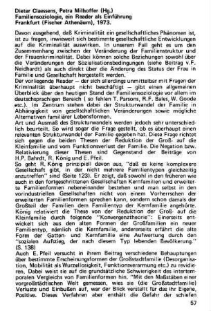 57-61, Dieter Claessens, Petra Milhoffer (Hg.), Familiensoziologie, ein Reader als Einführung, Frankfurt (Fischer Athenäum), 1973