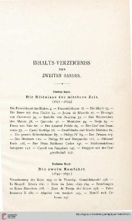 Inhalts-Verzeichniss des zweiten Bandes