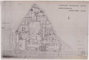 Technische Universität Berlin Nordgelände: Lageplan mit Grünflächenplan 1:500