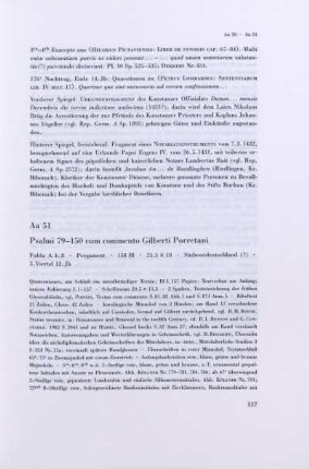Aa 51. Psalmi 79-150 cum commento Gilberti Porretani