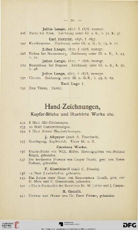Hand-Zeichnungen, Kupfer-Stiche und illustrierte Werke etc. (Nr. 232-249)
