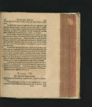 Titulus VII. De Servili Cognatione.