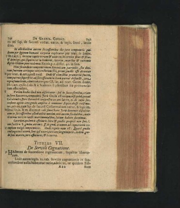 Titulus VII. De Servili Cognatione.