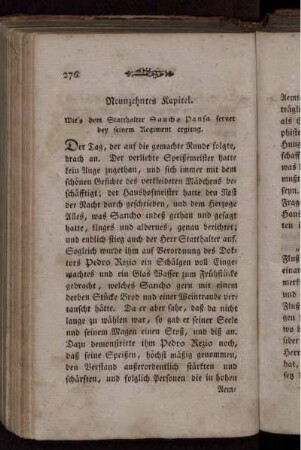 Neunzehntes Kapitel. Wie's dem Statthalter Sancho Pansa ferner bey seinem Regiment ergieng.