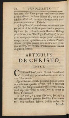 Articulus De Christo.