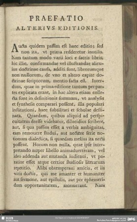 Praefatio Alterius Editionis