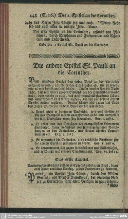 Die andere Epistel St. Pauli an die Corinther