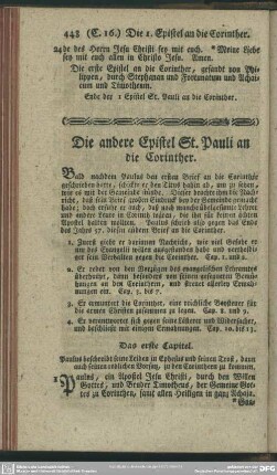 Die andere Epistel St. Pauli an die Corinther