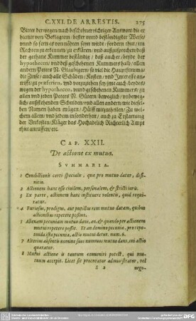 Cap. XXII. De actione ex mutuo