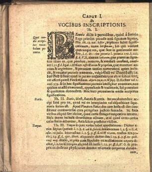 Caput I. De Vocibus Inscriptionis.