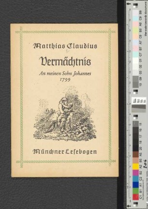 Vermächtnis : an meinen Sohn Johannes 1799