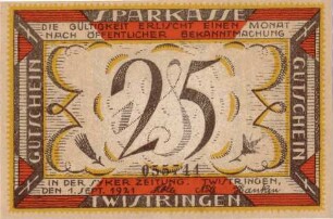 Notgeld der Gemeinde Twistringen