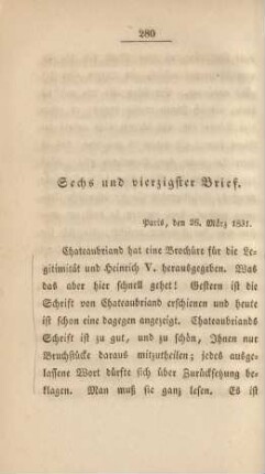 Sechs und vierzigster Brief. - Acht und vierzigster Brief