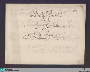 8 Deutsche Tänze - Don Mus.Ms. 1892 : cemb