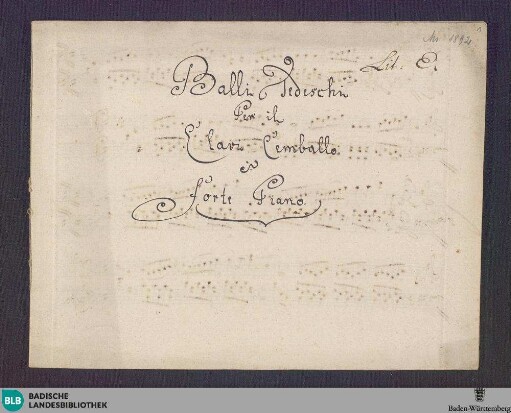 8 Deutsche Tänze - Don Mus.Ms. 1892 : cemb