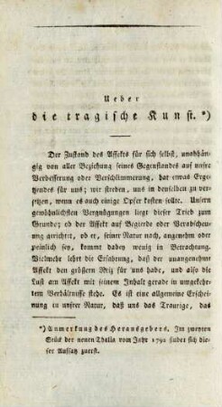 Ueber die tragische Kunst