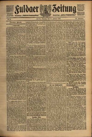 Dritte Ausgabe vom Samstag, den 30. Januar 1909.