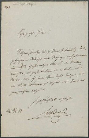 Brief von Carl Reinecke an Mainzer Liedertafel