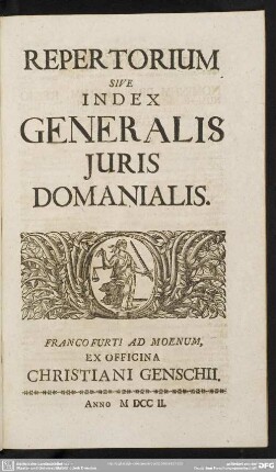 Repertorium Sive Index Generalis Iuris Domanialis