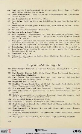 Fayencen-Steinzeug etc. (Nr. 446-490)