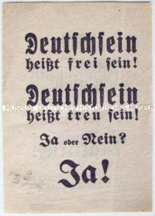 Österreichisches Flugblatt für den Anschluss des Landes an das Deutsche Reich