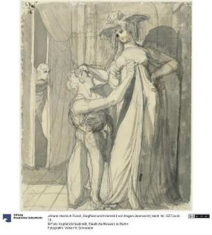 Siegfried und Kriemhild von Hagen überrascht