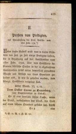 II. Proben von Predigten ...