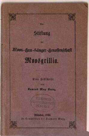 Die Stiftung der Moos-Gau-Sänger-Genossenschaft Moosgrillia : eine Festschrift