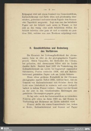 II. Geschichtliches und Bedeutung des Verfahrens