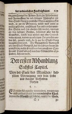 Sechstes Capitel. - Siebendes Capitel.